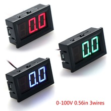 Aneng-voltímetro digital com led 0,56in, painel de medidor de tensão dc 0-100v com 3 fios 2024 - compre barato