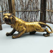 Редкая старая медная золотая статуя QingDyansty/скульптура, большой тигр, лучшая коллекция и украшение 2024 - купить недорого