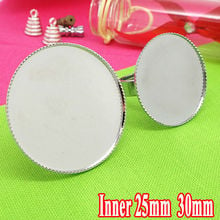 10pcs Wholesale Rhodium SIlver Adjustable Ring Blank Base with inner 25-30mm Teeth edge Cameo Settings Cabochons Tray 2024 - buy cheap