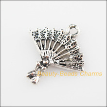 Fashion 25 New Pendants Classical Fans Tibetan Silver Color Charms 29.5x21mm 2024 - buy cheap