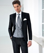 Slim Fit Groom Tuxedo Groomsmen Peak Lapel Wedding/Dinner/Evening Suits Best Man Bridegroom (Jacket+Pants+Tie+Vest) B58 2024 - buy cheap