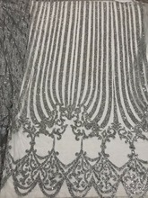 Распродажа, кружевная ткань с блестками, африканская французская сетчатая кружевная ткань для вечернего платья, блестящая ткань 2024 - купить недорого