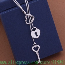 Free shipping silver plated Necklace,silver fashion jewelry  Tai chi key necklace /encaneja boeakfla AN451 2024 - buy cheap