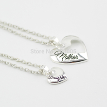 2015 New Fashion Mother Day Gifts Jewelry  "Mother Daughter" Heart Cutout  Pendant Necklaces Wholesale Jewelry ! 2pcs 1 sets 2024 - buy cheap
