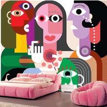 Papel pintado clásico personalizado, figura abstracta de dibujos animados para la sala de estar, dormitorio, restaurante, Fondo de pared impermeable 2024 - compra barato