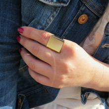 Женское кольцо с широким пальцем Anise, минималистичное квадратное кольцо золотого и серебряного цвета в стиле панк, обручальное ювелирное изделие 2024 - купить недорого