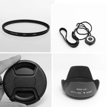 62MM UV Filter + Lens Hood +Cap+lens cap rope for canon nikon pentax sony camera 2024 - buy cheap