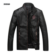Jaqueta de couro masculina, casaco de couro artificial para motocicleta 2024 - compre barato