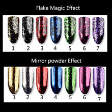 7 Boxes 7 Colors Glitter Aluminum Flakes,Magic Mirror Effect Powder Chrome Mirror Flakes Metallic Powder Nails Nail art Gel 2024 - buy cheap