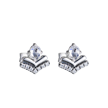 100% 925 Sterling Silver Clear CZ Classic Wishes Stud Earrings For Women Wedding Earring Fashion Jewelry Pendientes Brincos 2024 - buy cheap