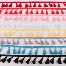 5yards Polyester Tassel Pompon Frange Ribbon Lace Fabric Curtain Trims Decor Tablecloth Handmade Craft Sewing DIY Accessories 2024 - buy cheap