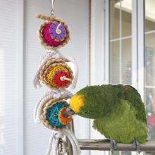 Brinquedos araras de papagaio, de madeira, de aço pendurado, gaiola para papagaio, pássaro, corrente engraçada, brinquedo de balanço, animais de estimação, suprimentos para pássaros 2024 - compre barato