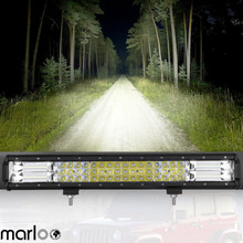 Marloo-barra de luz de led com 20 polegadas, com triplas, 288w, lâmpada de trabalho, 12v/24v, para caminhonete, trailer, trailer, trailer, trailer 4x4, 4wd, suv, atv, leve, farol 2024 - compre barato