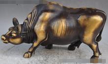 Envío libre S00225 13 "china fengshui bronce zodiac Ox Toro Ganado Bovino animal auspicioso estatua 2024 - compra barato