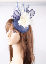 Sinamay-Sombrero de flor de seda con jaula de pájaros, tocado elegante para novia, accesorio para el cabello, clip para ocasión, varios colores 2024 - compra barato
