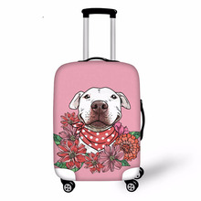 Floral pit bull tecido elástico bagagem capa protetora adequado trole caso mala de viagem acessórios 2024 - compre barato