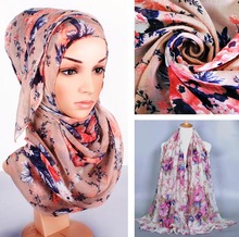 Free shipping floral viscose printe flower shawls head pashmina cotton hijab muslim wrap scarves/scarf 2024 - buy cheap
