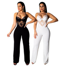 Hot-selling Night Club Hollow Sexy Fashion Women's Lace Bodysuits  Europe and America Slim Sling Jumpsuits 2024 - buy cheap