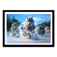 Diamond Embroidery wolf in the snow  paintings Crystal 5D Cross Stitch Diamond Painting DIY rhinestone home Decor 2024 - compre barato