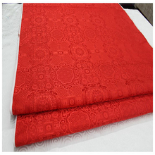 Hlqon brocado fio tingido vermelho tecido retalhos feltro tela folha de cama cheongsam vestido crianças casaco pano 75cm largura 2024 - compre barato