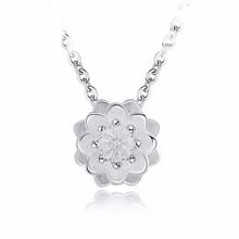 925 Sterling Silver Trendy Flower Lotus Pendant Necklace For Women Girls Fashion Jewelry Best Birthday Gift Wholesale 2024 - buy cheap