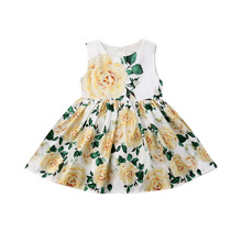 2-7Years Summer Infant Kid Baby Girl Princess Big Flowers Party Tutu Dress Sundress 2024 - buy cheap