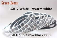 Cinta LED negra de doble fila, PCB RGB 5050, placa de PCB negra, tubo de silicona IP67 resistente al agua, 120LED/m,5m, 600LED, DC12V, PCB negro, novedad 2024 - compra barato