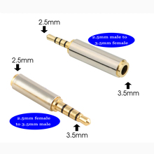 10pcs/lot 3.5/2.5mm Male to Female Jack Audio Adapter Gold Plated Stereo Audio Headphone Jack Adapter Converter for Headphones 2024 - buy cheap