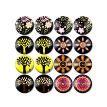 ZEROUP 16pcs Round Glass Cabochon Flowers and Trees Pictures Mixed Pattern Fit Base Earring Setting for Jewelry Flatback 2024 - buy cheap