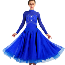 Vestido de salón para mujer, vestido de baile para salón, vestidos de competición para mujer, vestido de patinaje sobre hielo azul mq002 2024 - compra barato