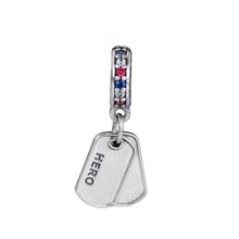 Fits For Pandora Beads Bracelets Hero Dog Tag Charms with Multi-Colored CZ 100% 925 Sterling-Silver-Jewelry Free Shipping 2024 - buy cheap