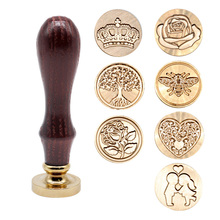 Crown Rose Tree Love kiss Scrapbooking Stamp Seal Wax Seal Head Wooden Handle For Christmas Gift Wedding Decorative Invitation 2024 - buy cheap