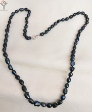 9x10 мм Черный цвет барокко жемчужина ручной работы ожерелье 30 ''80 см женское ювелирное ожерелье натуральный пресноводный жемчуг 2024 - купить недорого