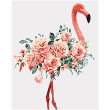 Pintura por números DIY 40x50 50x65cm, lienzo de Animal flamenco de peonía hermosa, decoración de boda, imagen artística, regalo 2024 - compra barato