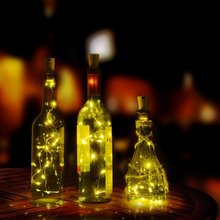 80cm 8 led garrafa de vinho luzes cortiça alimentado por bateria guirlanda diy luzes da corda de natal para festa de casamento de halloween decoração 2024 - compre barato