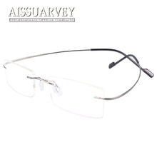 Monturas de gafas de titanio sin monturas para hombre y mujer, lentes recetados de marca de moda, gafas clásicas de alta calidad 2024 - compra barato