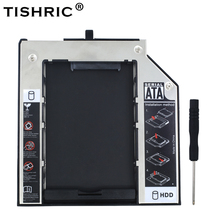 Алюминиевый корпус TISHRIC для 2-го жесткого диска Caddy 9,5 мм SATA 3,0 2,5 ", корпус SSD для Lenovo ThinkPad T420s T430s T500 W500 T400 T410 T410s 2024 - купить недорого