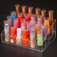 24 Grids Trapezoid Clear Makeup Cosmetic Organizer Storage Lipstick Holder Case Stand Tool Kit Transparent Drop Shipping 2024 - buy cheap
