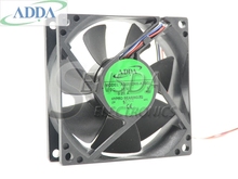 Вентилятор охлаждения для сервера ADDA AD0812HX-A7BGL, 12 в пост. Тока, 0,20 А, 80x80x25 мм, 4 провода, 80 мм, 8 см 2024 - купить недорого