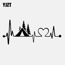 YJZT 14,3 см * 6,1 см Прекрасный шатер Кемпер сердцебиение спасательный круг винил черный/серебристый стикер автомобиля C22-1026 2024 - купить недорого