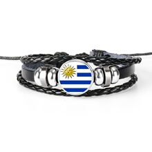 2018 New Fashion Uruguay Uzbekistan National Flag Bangle Bracelet For Men And Women Jewelry Friendship Gift for Football Fans 2024 - buy cheap