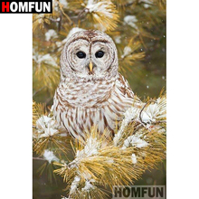 HOMFUN 5D DIY Diamond Painting Full Square/Round Drill "Animal owl" 3D Embroidery Cross Stitch gift Home Decor A01554 2024 - buy cheap