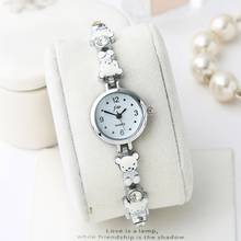 Fashion Women Ladies Cute Silver Trend Fresh Female Student Quartz Bracelet Cubs Bear Watches Quartz-watch Wristwatch K1-B196LC 2024 - buy cheap