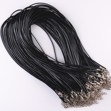 Wholesale 1.5mm Black Wax Leather Cord Necklace Rope 40cm Chain Lobster Clasp DIY Jewelry Accessories 80pcs/Lot With Coffee Red 2024 - buy cheap
