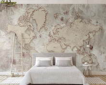 Beibehang-papel tapiz con foto personalizada, Mural de estilo Vintage, mapa del mundo antiguo americano nórdico, Fondo de TV, papel de pared 2024 - compra barato