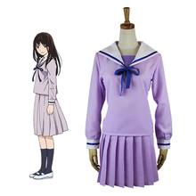 Anime noragami cosplay iki hiyori trajes topos & saia uniforme escolar roxo marinheiro terno festa de halloween roupa 2024 - compre barato