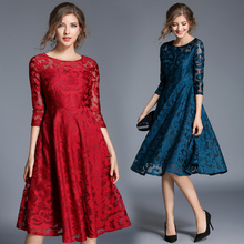 Beauty Emily Plus Size mother's dress burgundy Long Lace Mother Of The Bride Dresses 2019 O-Neck Formal Wedding Party Gowns 2024 - buy cheap