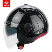 2017 Summer New YOHE half face motorcycle helmet fashion MINI double lenses motorbike helmets made of ABS for men and women 2024 - buy cheap