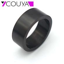 Couya Для мужчин черный покрытие обручальные кольца из нержавеющей стали черный классический Обручение изделия для мужчин свадебные 2024 - купить недорого