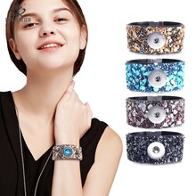 Royal albeier pulseira de couro feminina, bracelete magnético de pressão com pulseira de pedra, joias da moda 2024 - compre barato
